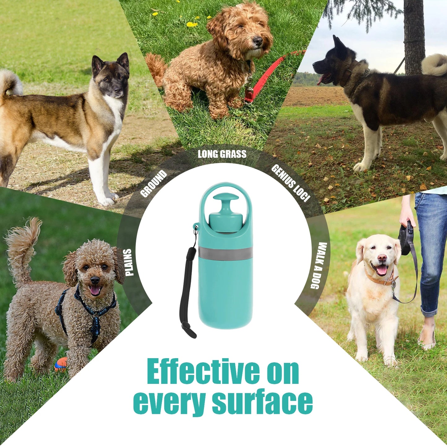 Pet Toilet Portable Outdoor Garbage Bag, Dog Toilet Six Claw Shovel Fecal Dispenser